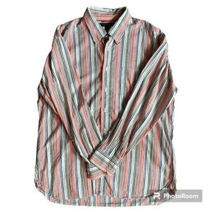 Tommy Hilfiger mens button down striped cotton shirt size XL